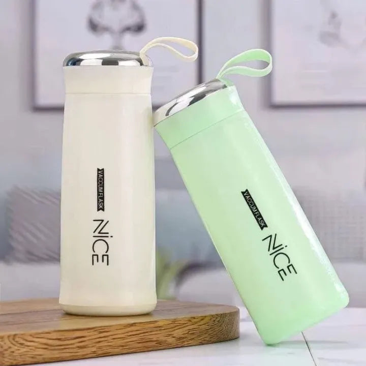 Nice 400ml Double Walled Glass and Protective Outer Shell Water Bottle