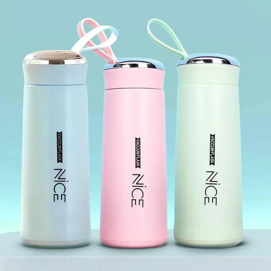 Nice 400ml Double Walled Glass and Protective Outer Shell Water Bottle