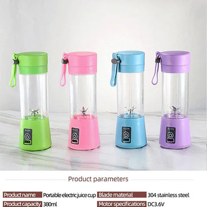 Portable USB Rechargeable Juicer Blender – 6 Blade Stainless Steel Personal Smoothie Maker