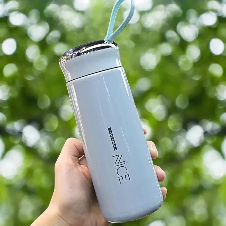 Nice 400ml Double Walled Glass and Protective Outer Shell Water Bottle