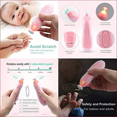 Premium 2-in-1 Electric Baby and Adult Nail Trimmer Set – 6 Grinding Heads