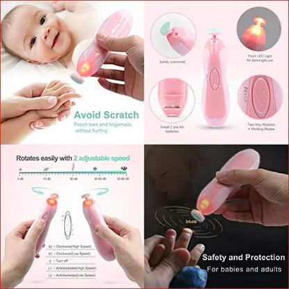 Premium 2-in-1 Electric Baby and Adult Nail Trimmer Set – 6 Grinding Heads
