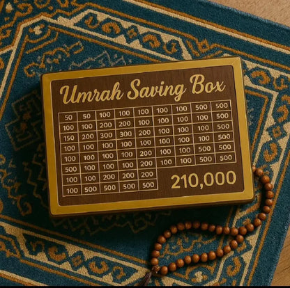Premium Wooden Money Saving Box with 1,000,000 PKR Goal Tracker