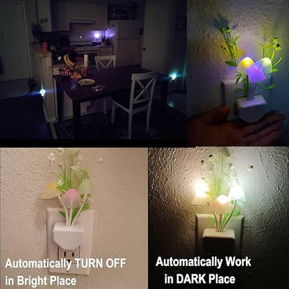 Smart Automatic LED Mushroom Night Light with Color Changing Flower Sensor