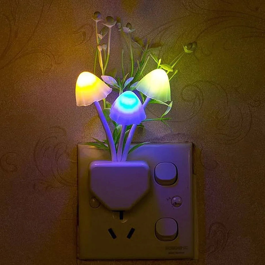 Smart Automatic LED Mushroom Night Light with Color Changing Flower Sensor