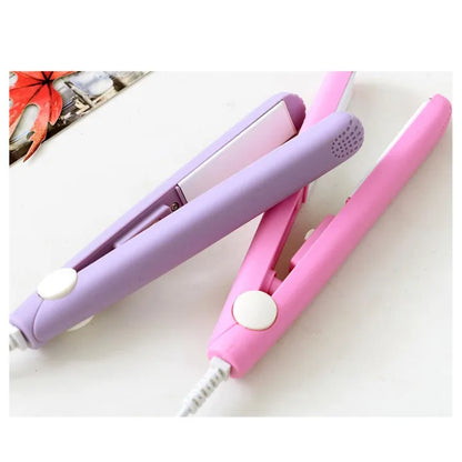 Mini Portable Hair Straightener and Curler – Compact Ceramic Travel Flat Iron
