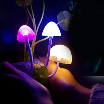 Smart Automatic LED Mushroom Night Light with Color Changing Flower Sensor