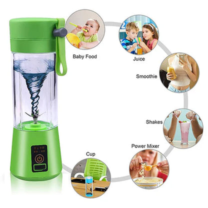 Portable USB Rechargeable Juicer Blender – 6 Blade Stainless Steel Personal Smoothie Maker