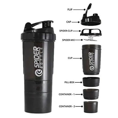 Safari Smart 3 in 1 Sports Shaker and Water Bottle with Storage Compartments