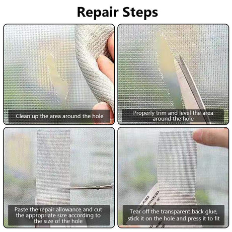 Waterproof Window Screen Net Repair Tape – Self Adhesive Fiberglass Mesh Patch