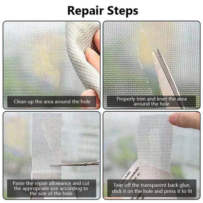 Waterproof Window Screen Net Repair Tape – Self Adhesive Fiberglass Mesh Patch