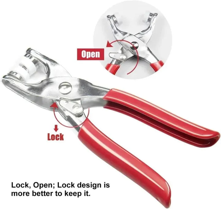 Professional Metal Snap Button Press Plier and 9.5mm Prong Ring Fastener Kit