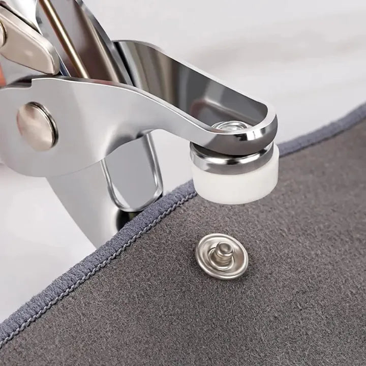 Professional Metal Snap Button Press Plier and 9.5mm Prong Ring Fastener Kit