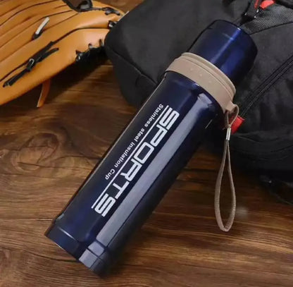 Premium 800ml Double Walled Sports Thermos with Carrying Strap