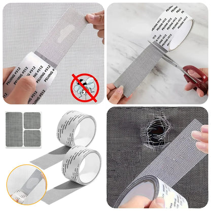 Waterproof Window Screen Net Repair Tape – Self Adhesive Fiberglass Mesh Patch