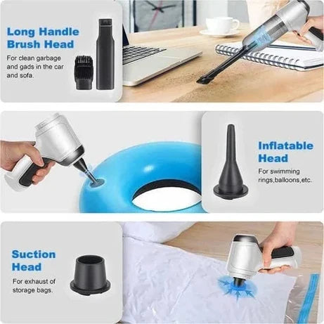 High Power Cordless 3 in 1 Rechargeable Mini Car Vacuum Cleaner and Blower