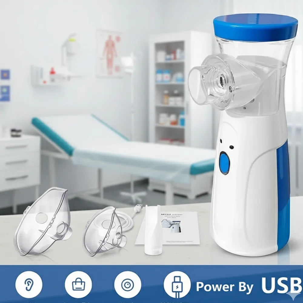 Portable Handheld Mesh Nebulizer Machine with Adult and Child Masks