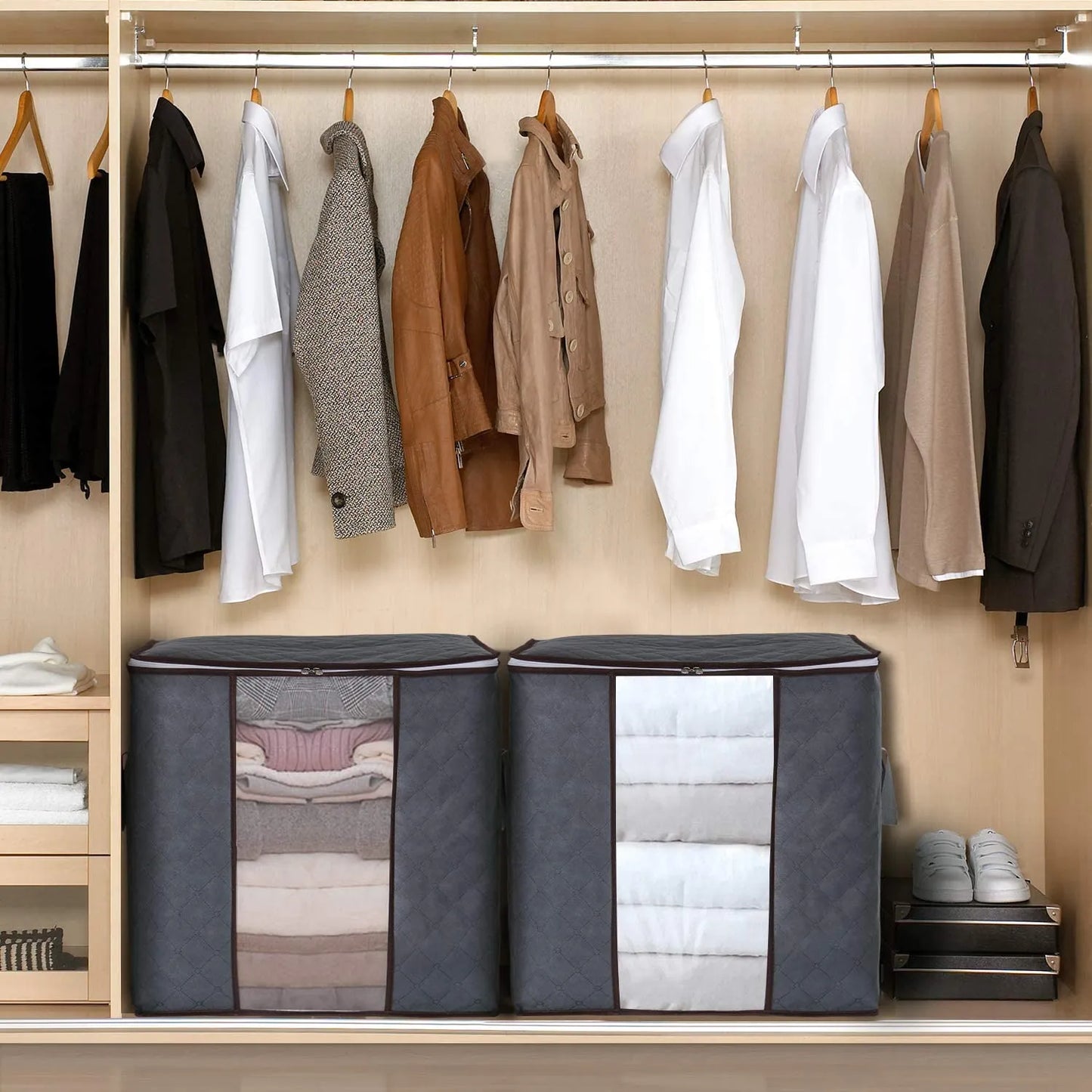 Multi-Purpose Foldable Storage Bags for Clothes, Bedding, and Travel - Large Capacity Organizer with Durable Material