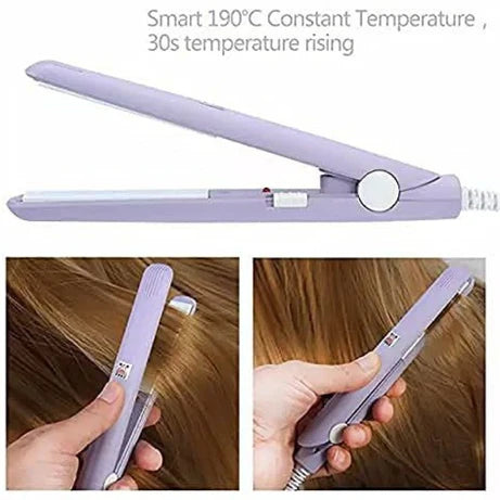 Mini Portable Hair Straightener and Curler – Compact Ceramic Travel Flat Iron