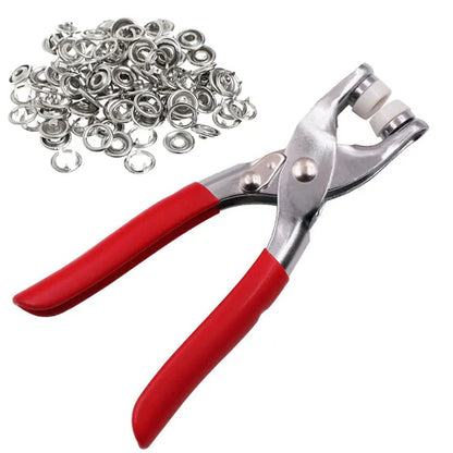 Professional Metal Snap Button Press Plier and 9.5mm Prong Ring Fastener Kit