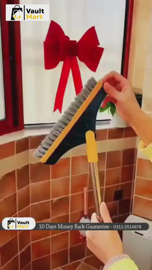 2 in 1 Cleaning Brush Floor Scrub Broom Wiper Scraper